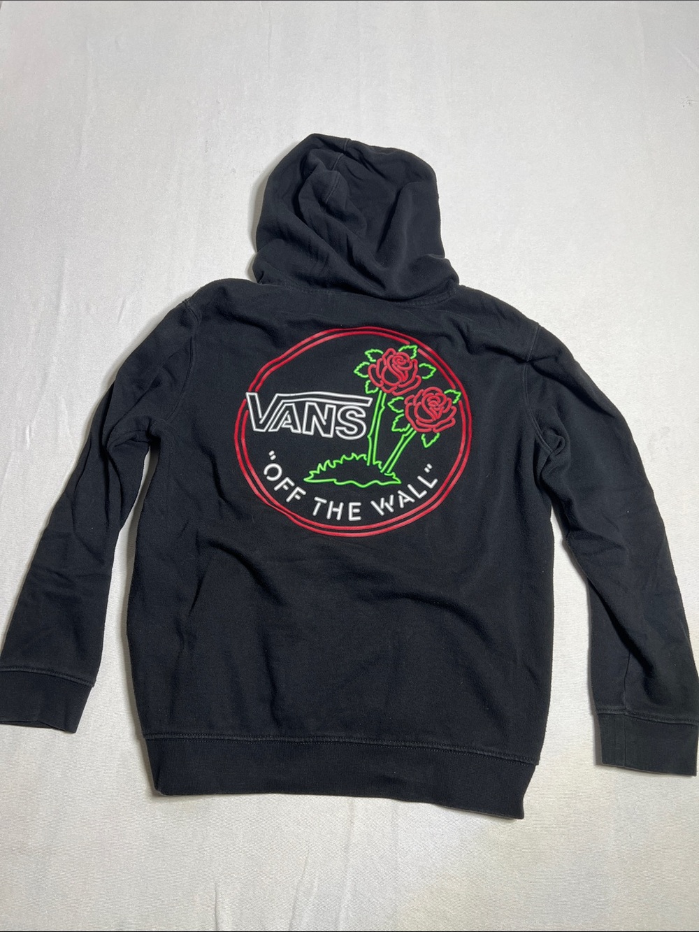 Vans Black Hoodie with Red Rose Graphic - Picture 2 of 13